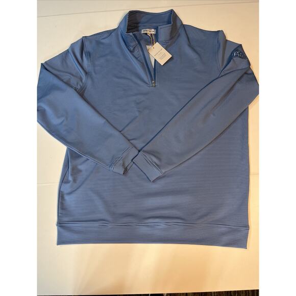 Peter Millar Woman’s Blue Quarter Zip Golf Long Sleeve Polo Large NWT Arm Logo - Picture 6 of 9